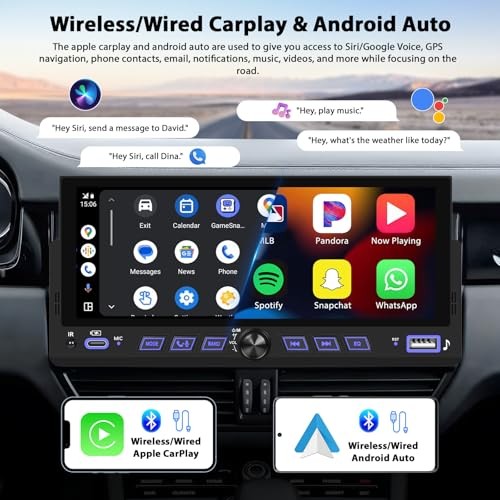 6.86″ Carplay Bluetooth – Single Din Touchscreen – Android Auto – 6.86″
