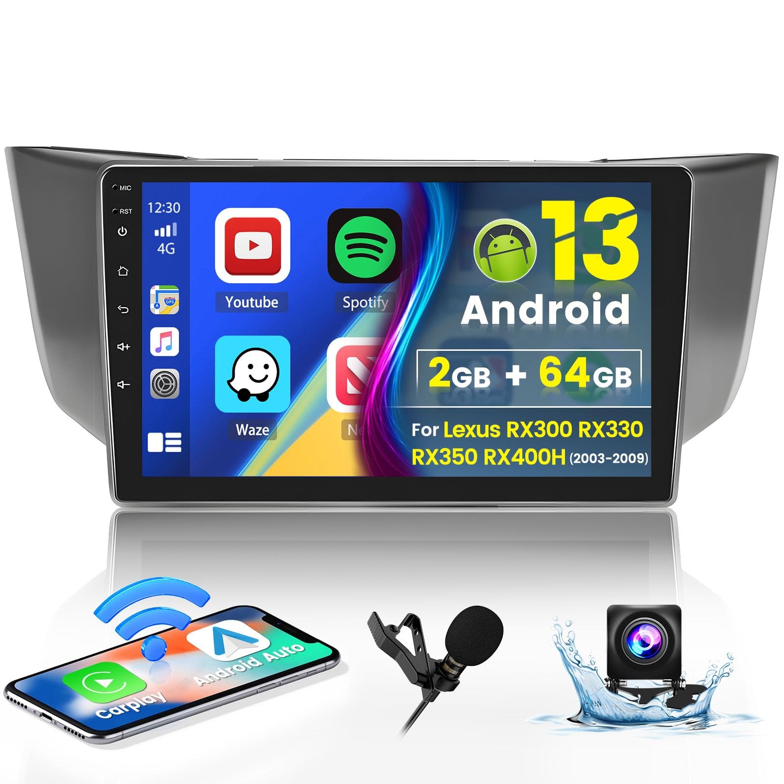 Roinvou Upgrade Hifi Car Stereo Radio For Lexus Rx300 Rx330 Rx350 Rx400H