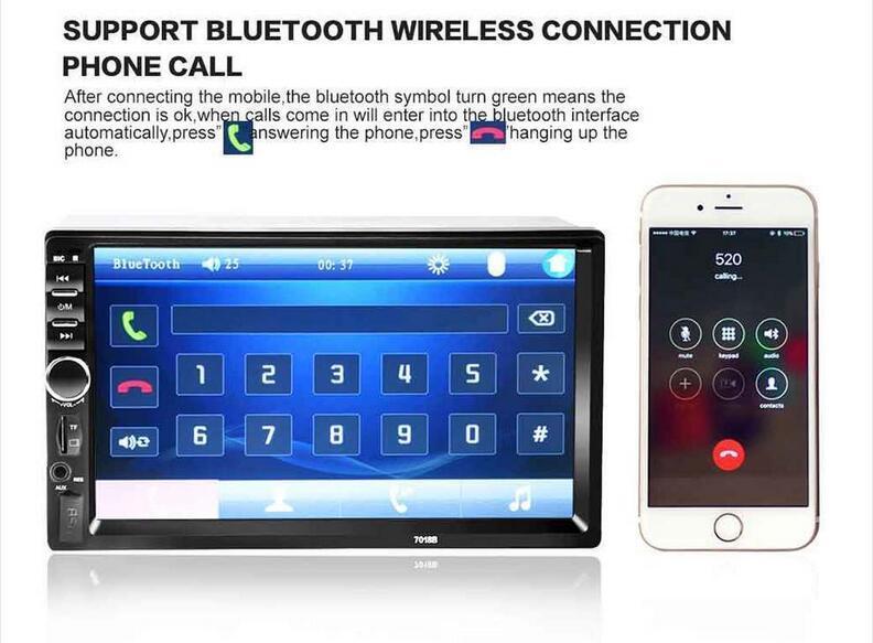 Car 7″ Bluetooth Audio Touch Screen Radio Audio Stereo MP5 Player USB SD Support