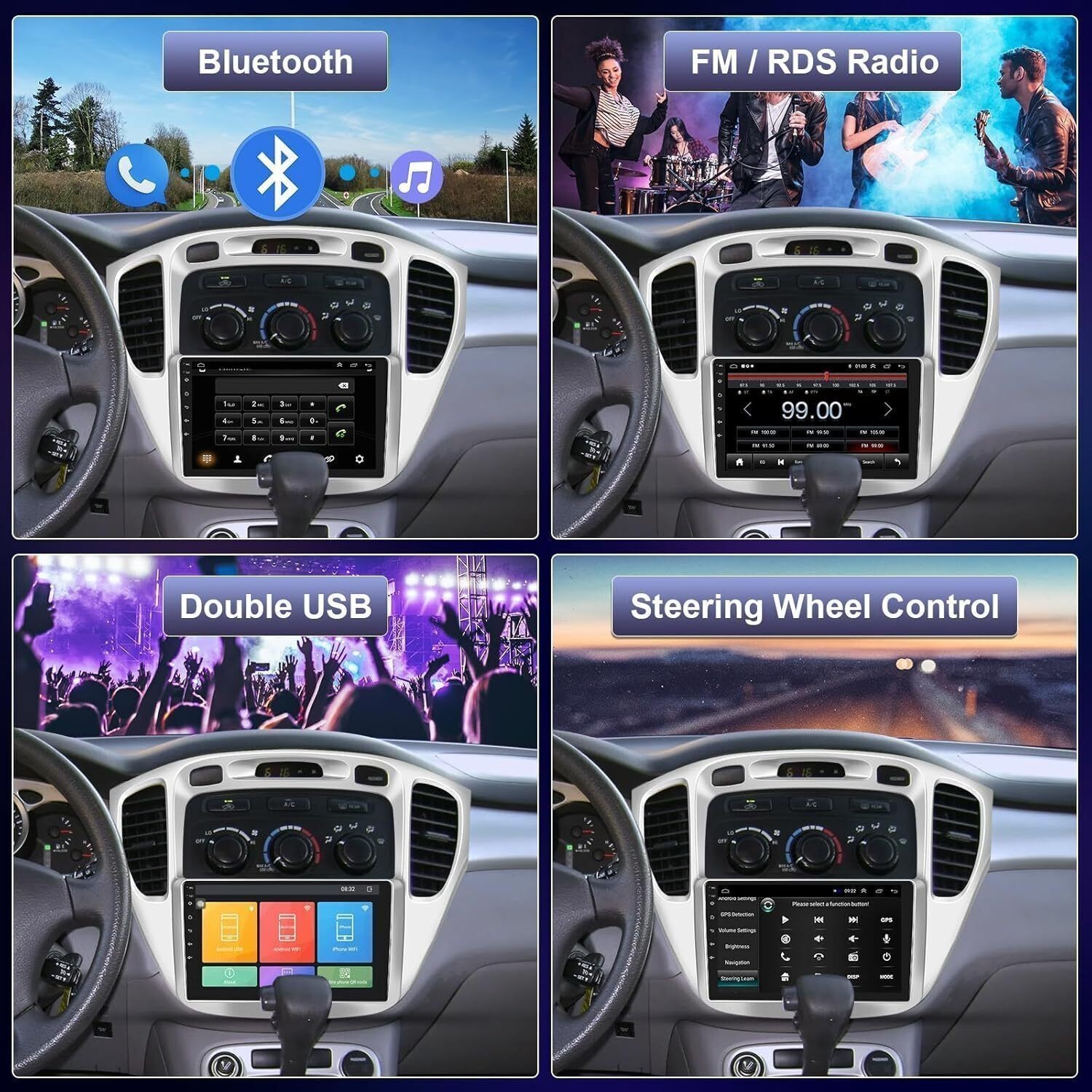 Car Radio Stereo Carplay For 2001-2007 Toyota Highlander 4+64G 9in Car CarPlay