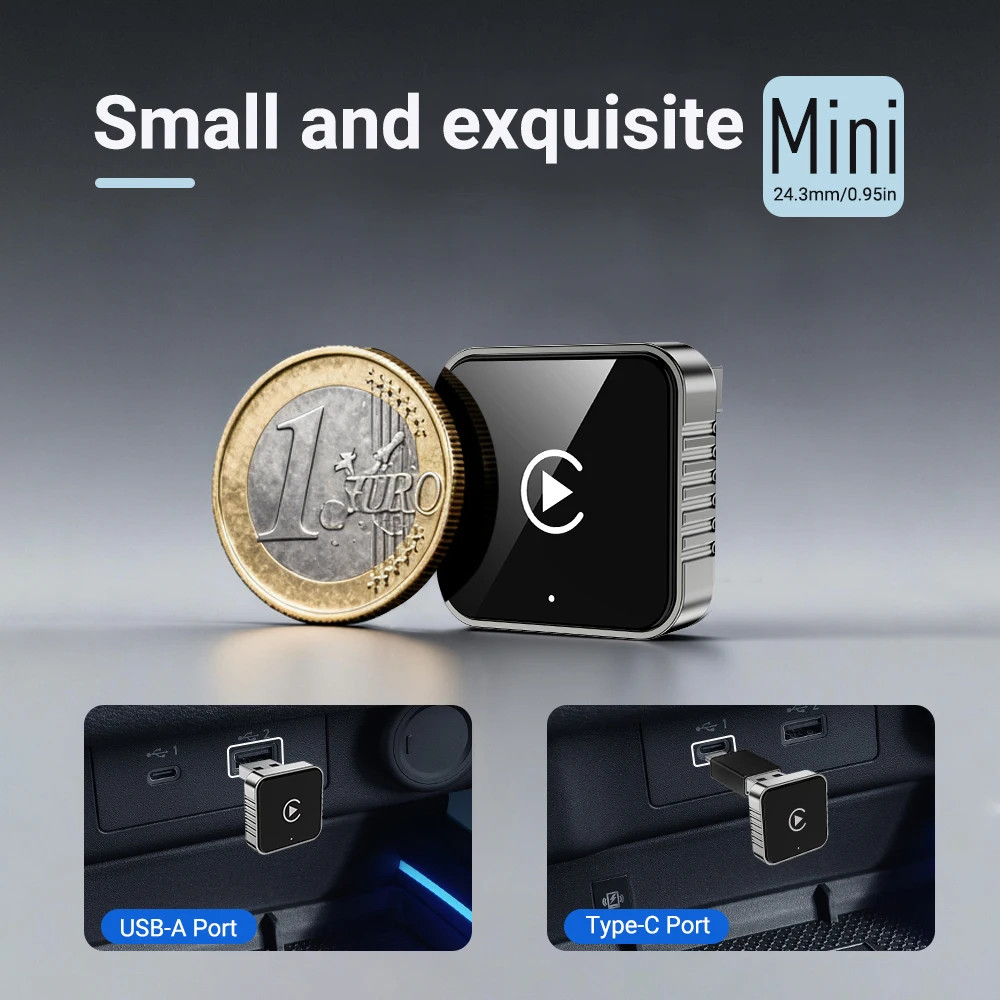 New Super Mini Carplay AI Box Wired to Wireless CarPlay/Android Auto 2in1 Box 5G