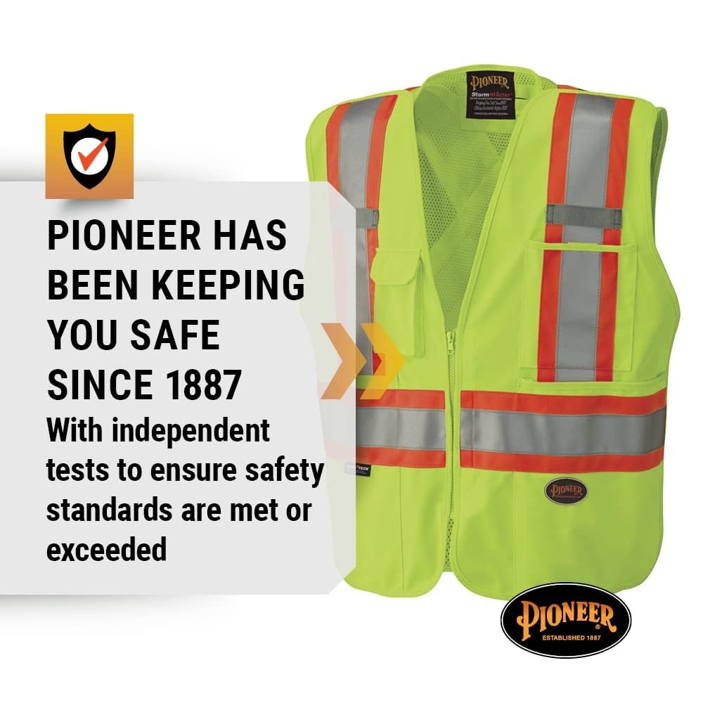 Pioneer Hi-Vis Safety Vest – StarTech Reflective Tape – Snap Break Away, Breatha