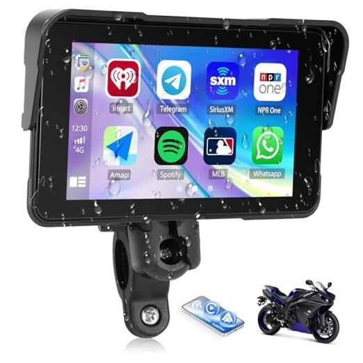 Motorcycle Wireless CarPlay & Android Auto Screen 5″ IP68 5″ + IP68