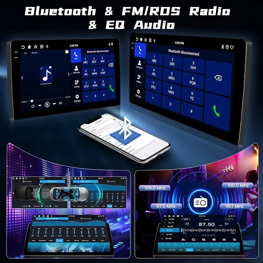10.1″ 4+128G Android Car Radio Stereo Jeep Cherokee 2013-2018 CarPlay GPS Camera