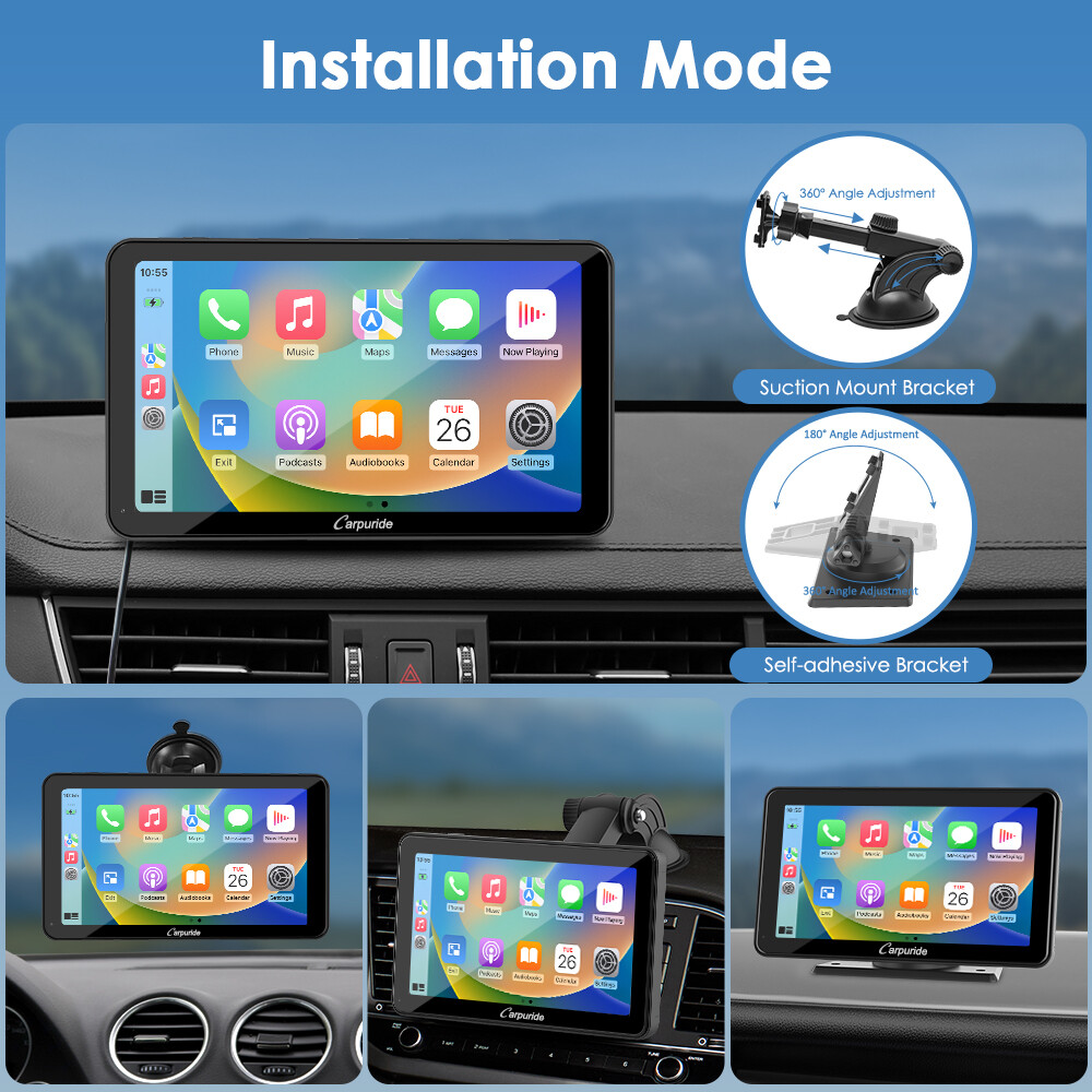 Carpuride 701Plus Dual Bluetooth Wireless Apple CarPlay GPS Android Auto Radio