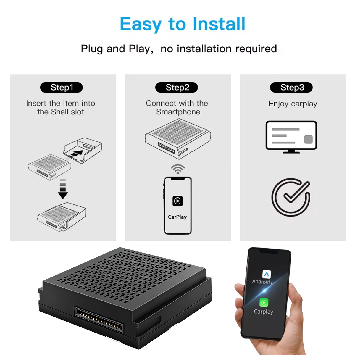 Wireless Carplay Android Auto GPS Navi Dock For Benz A B C CLA GLA NTG4.5Becker