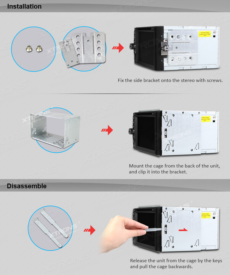 US Universal Replacement Double/2 DIN Radio Stereo Fitting Cage Kit Installation
