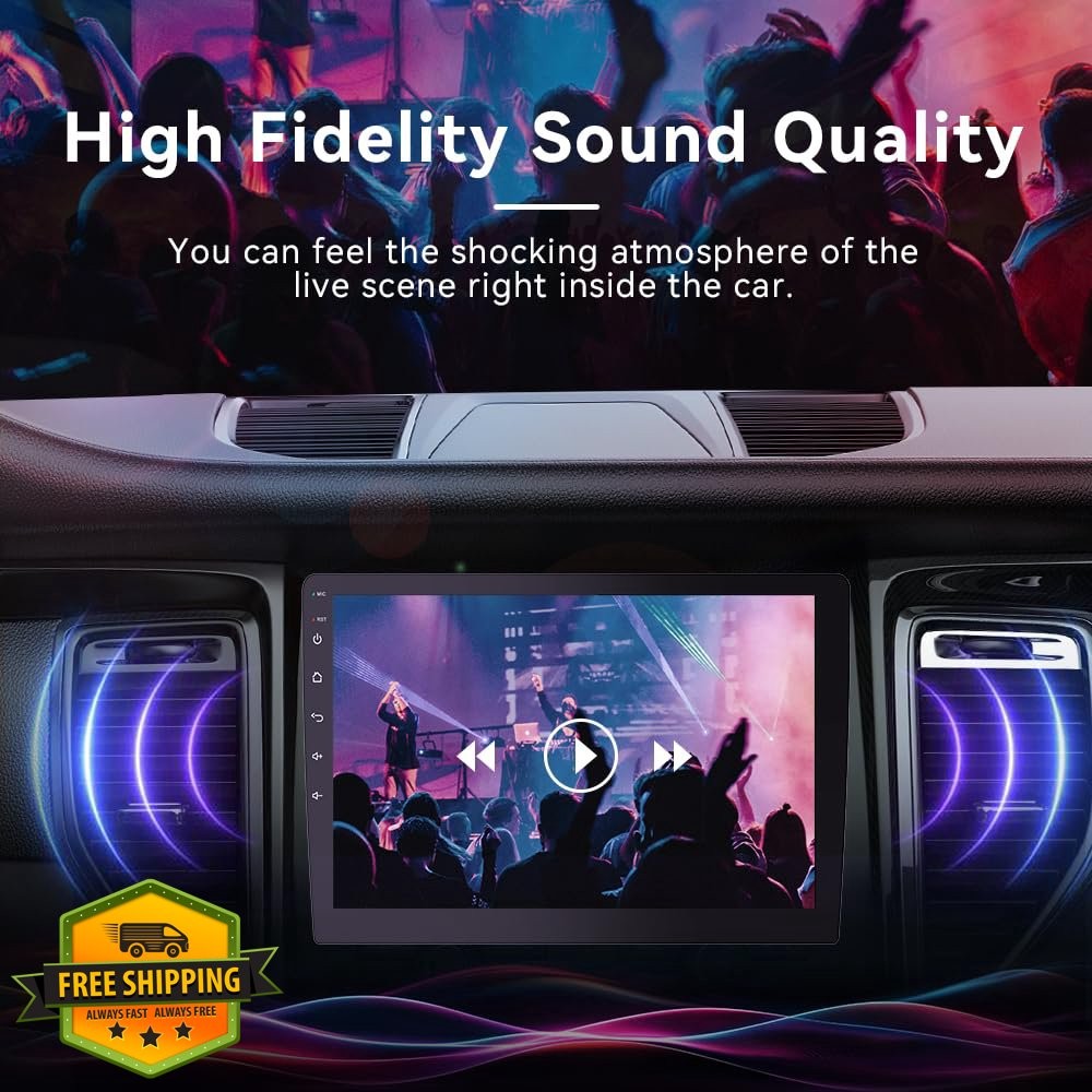 Haudio 9″ Double Din CarPlay Screen RAM 2GB ROM 64GB
