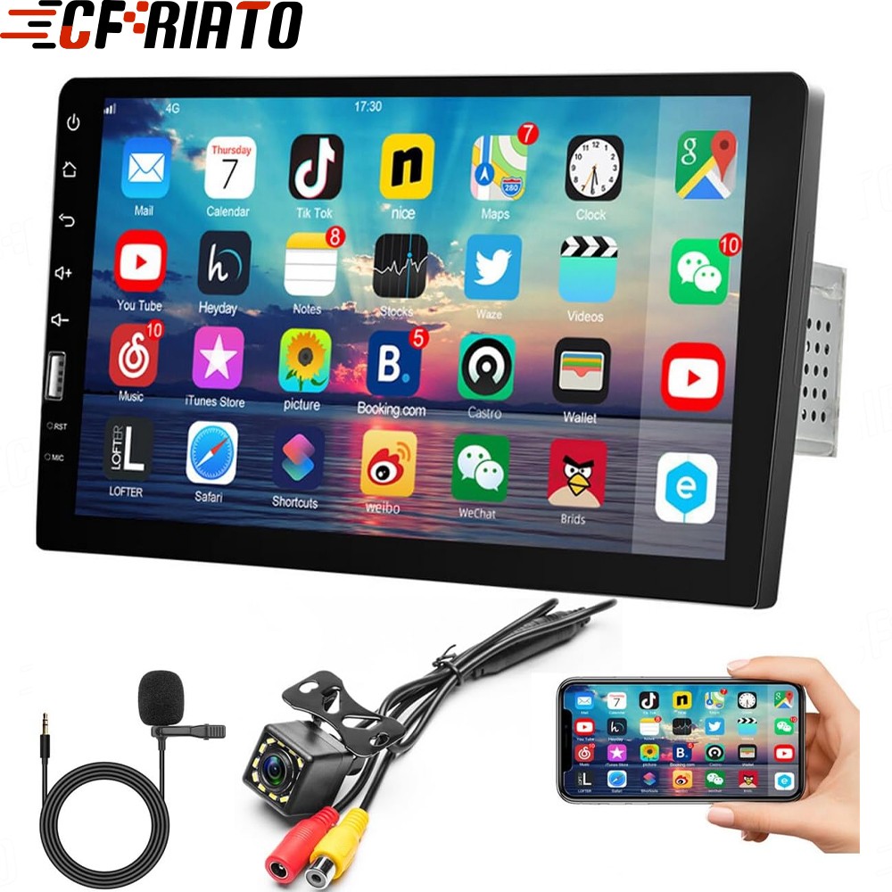 9″ Single 1DIN Touch Screen Car Stereo Radio Bluetooth FM Mirror Link MP5 Camera