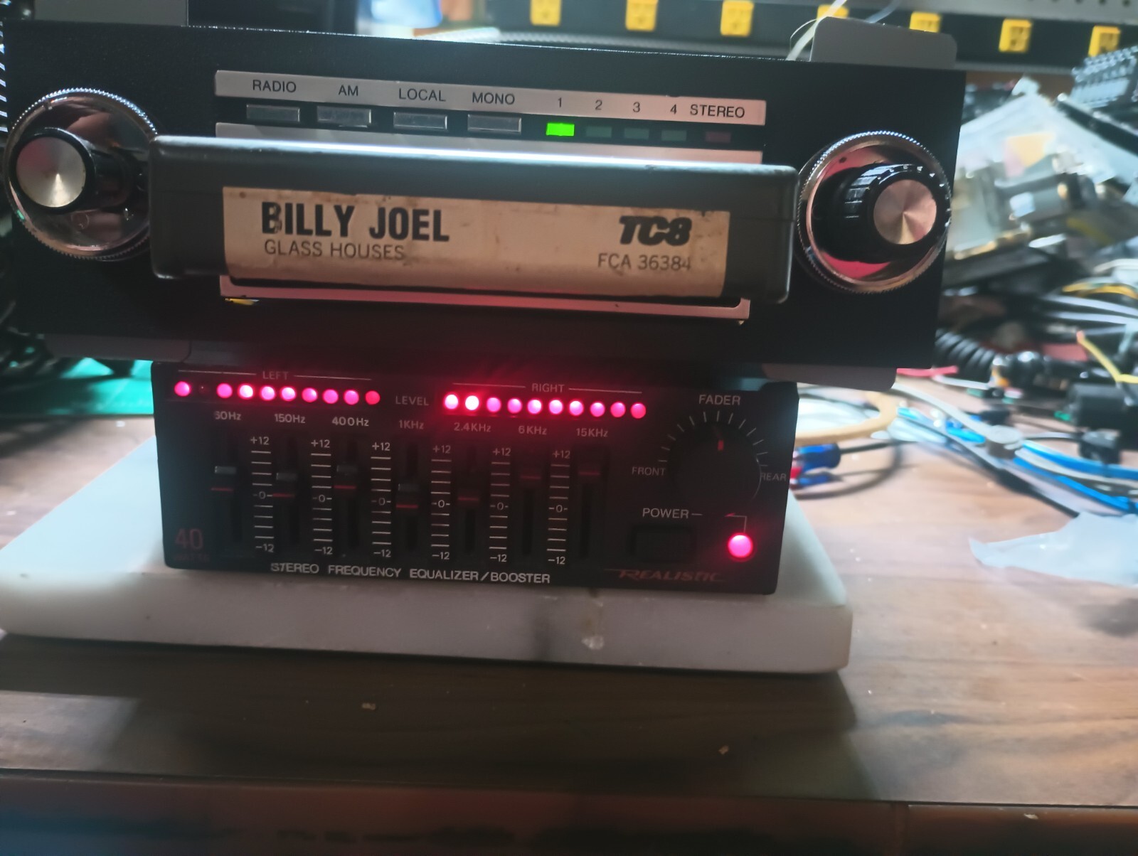 VTG Old School Realistic Combo 8 Track Car Stereo Graphic Equalizer Audio EQ