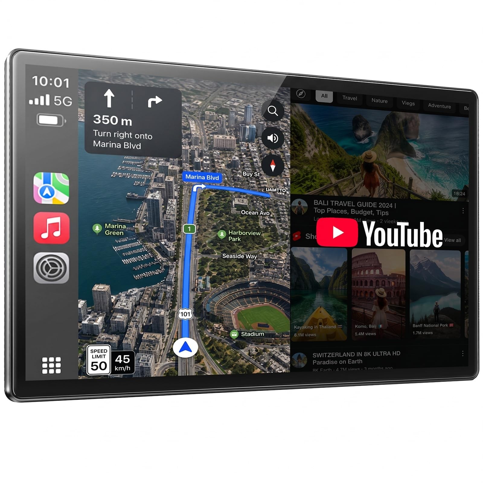 LAMTTO Extra Large 11 Inch Carplay Screen for Car, Built-in YouTube/TikTok En…