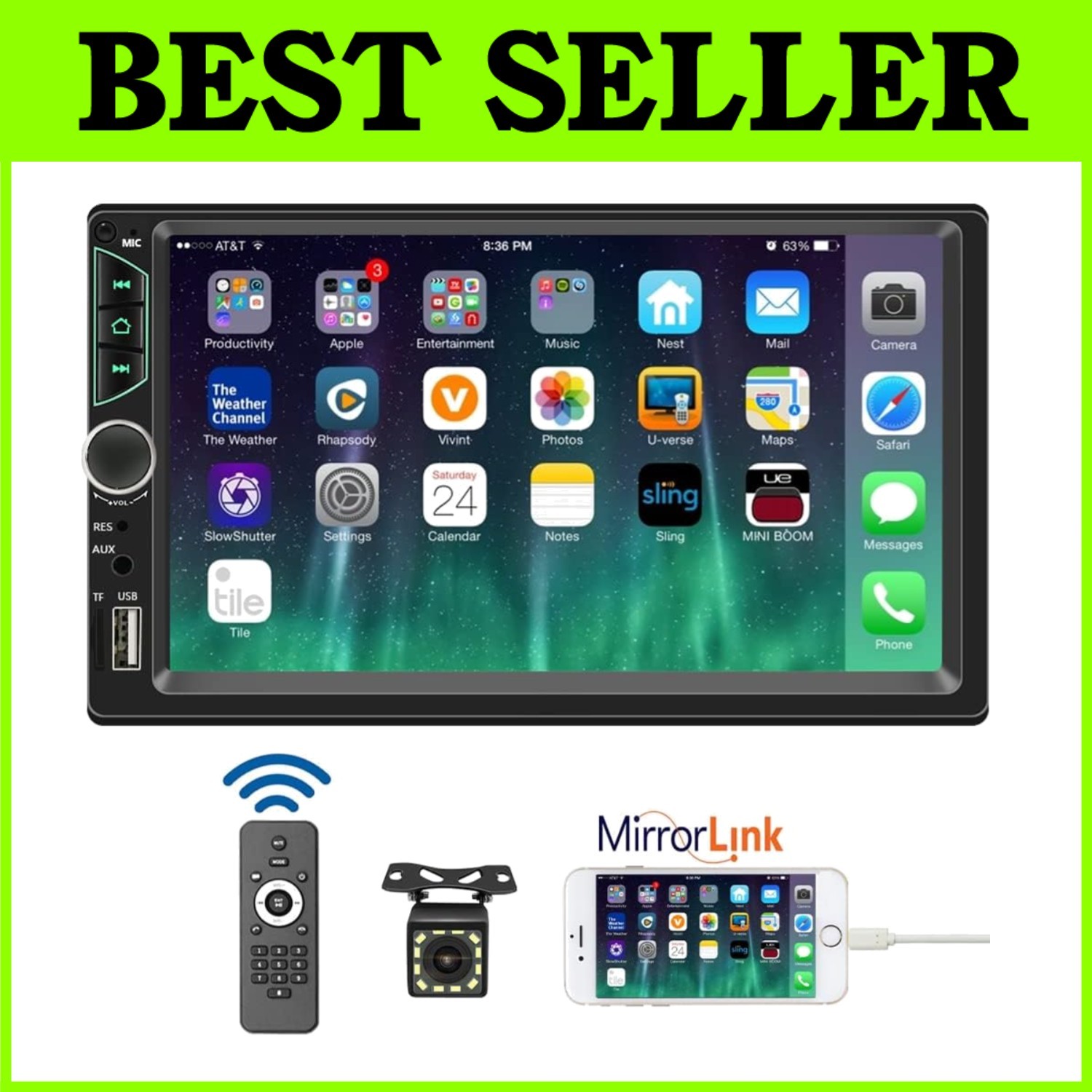HD Touchscreen Car Stereo with Backup Camera=