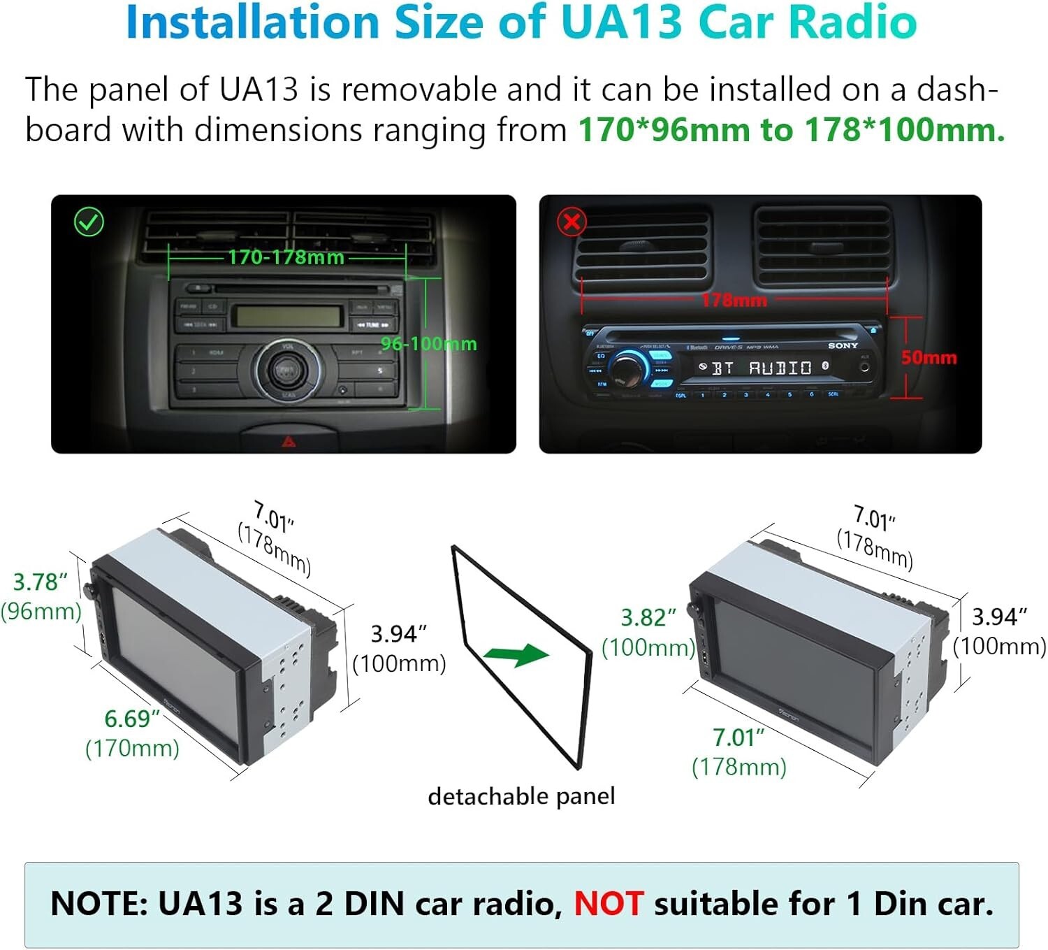 Eonon Android 13 Double Din Car Stereo 7 Inch Apple CarPlay Radio- UA13 Bx 20