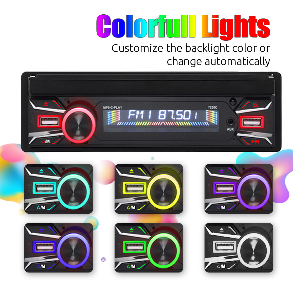Single 1 DIN 7″Flip Out Car Stereo CarPlay FM Radio Touch Screen MP5 Player +CAM