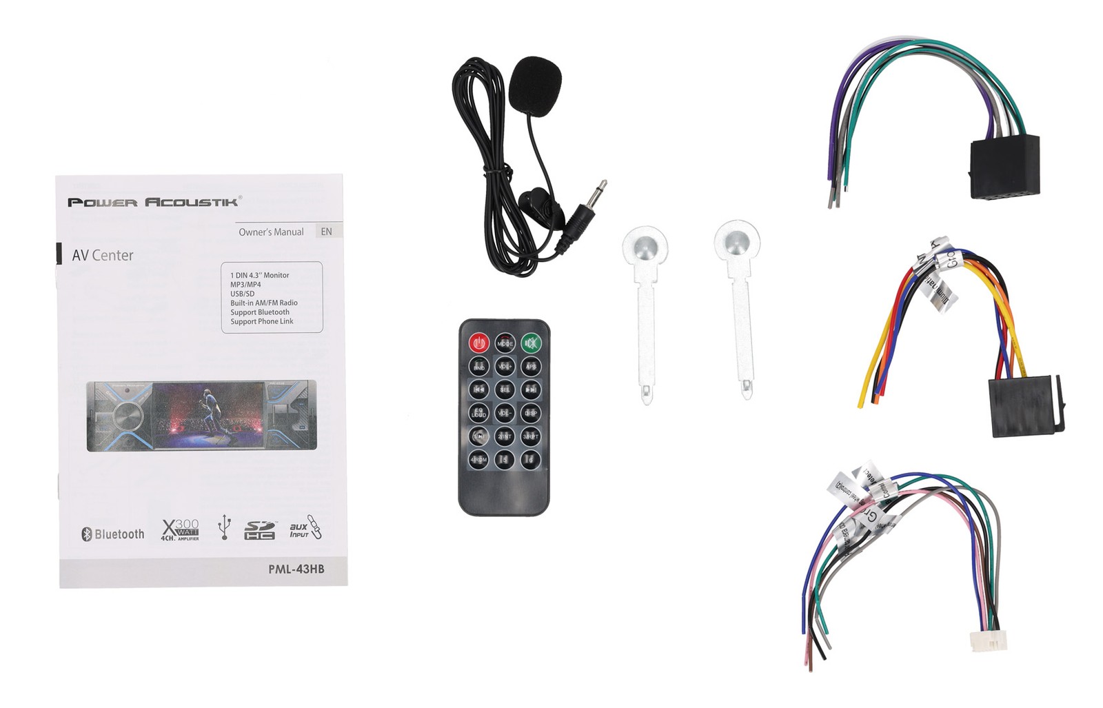 Power Acoustik PML-43HB 2-Din Digital Media Car Stereo w/Bluetooth+Backup Camera