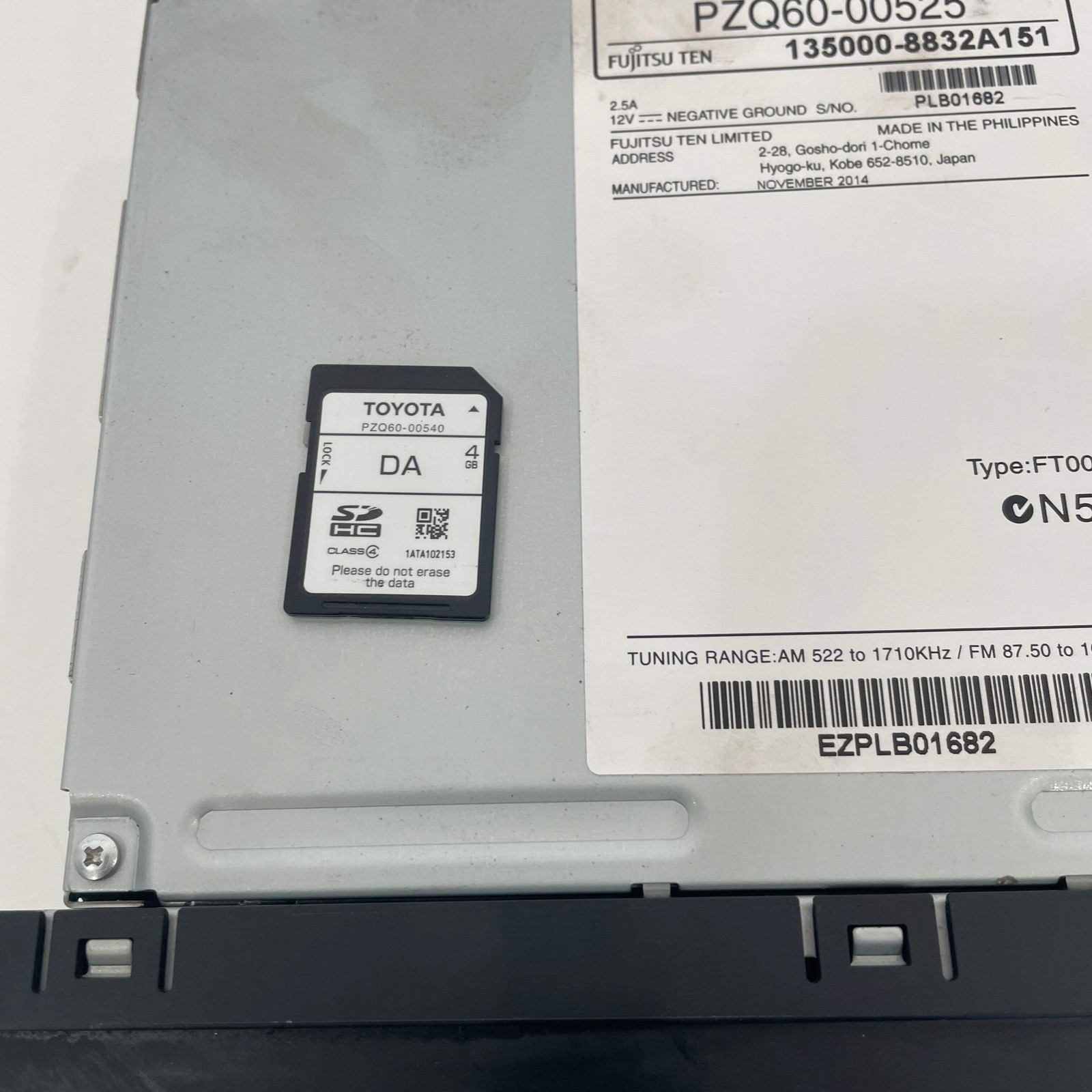 Toyota Corolla ZRE182R 2012-2015 Head Unit PZQ60-00525 | OEM
