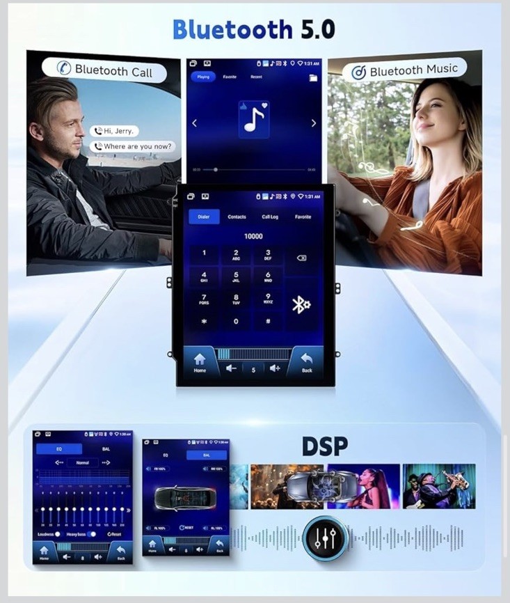 9.7″ Touchscreen Wireless Carplay Android Auto Stereo for 2012-2018 Ford Focus