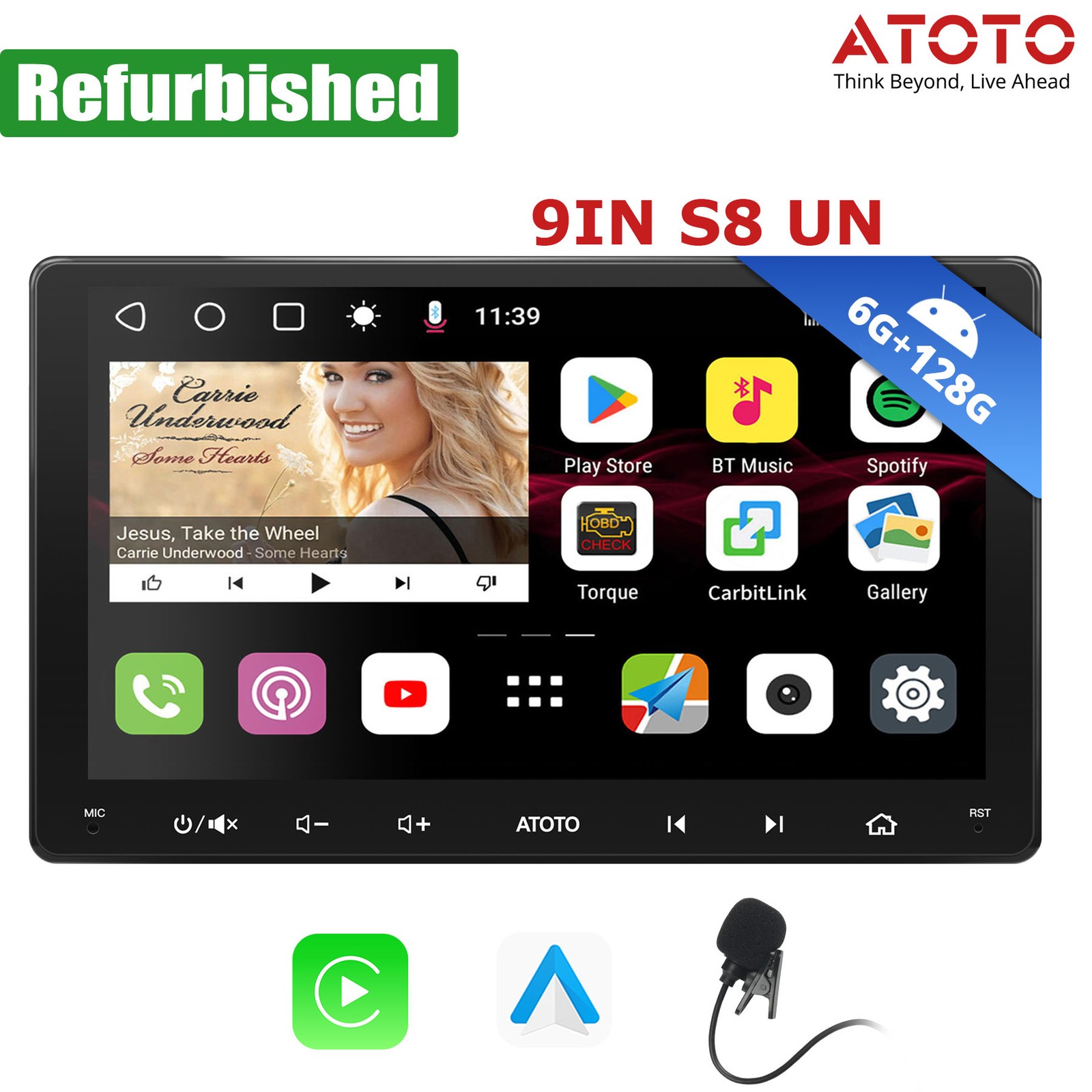 ATOTO S8 UN 9in 2DIN GPS Car Stereo 6G+128G AI Voice Android Auto Apple Carplay