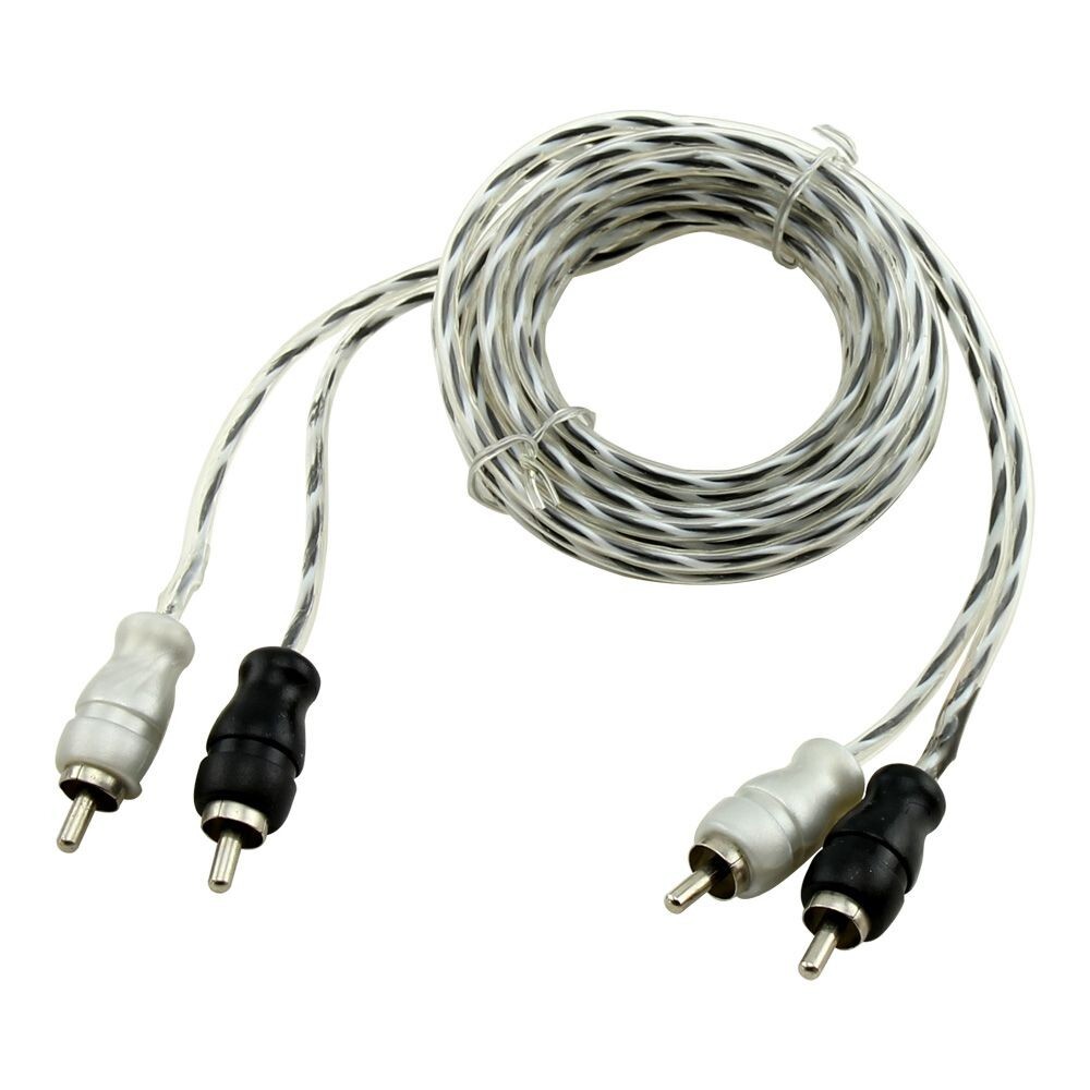 Spiral Twist RCA Black White Interconnect Cable Home Marine System