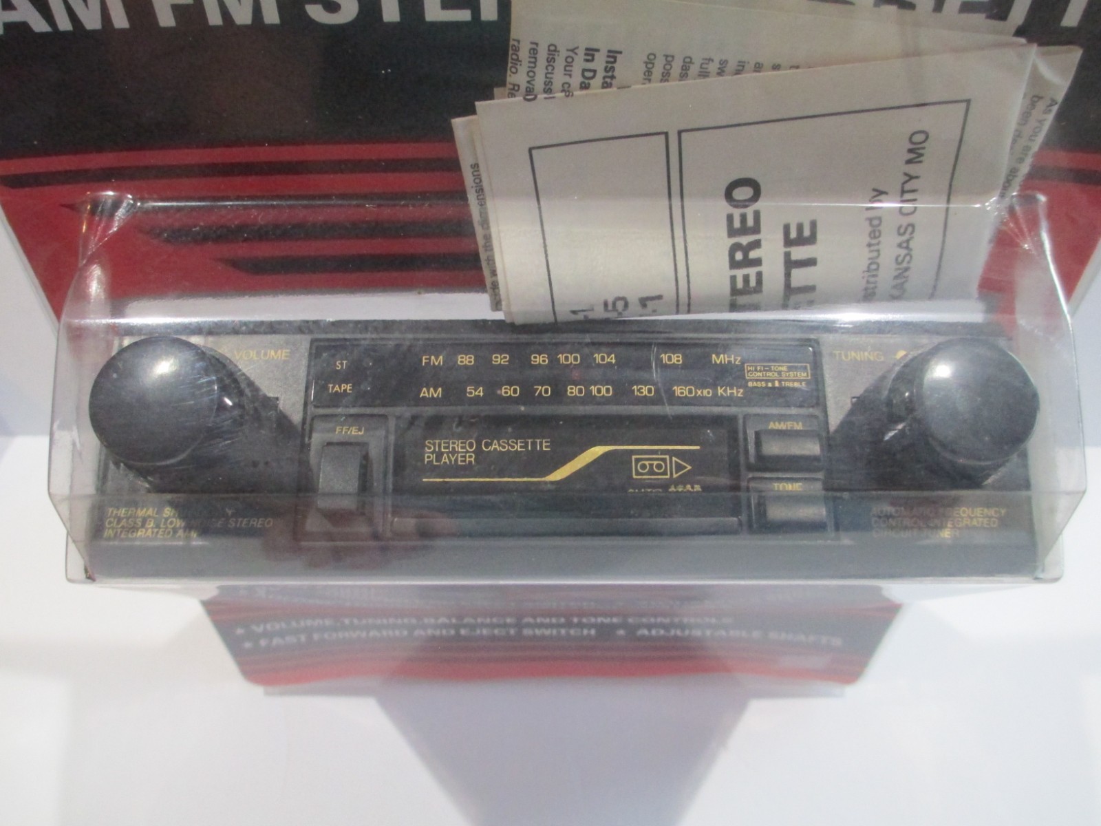 Vtg AUTO TECH AM FM Stereo Cassette In-Dash Player 21-7023-1 S-5000 NOS C67