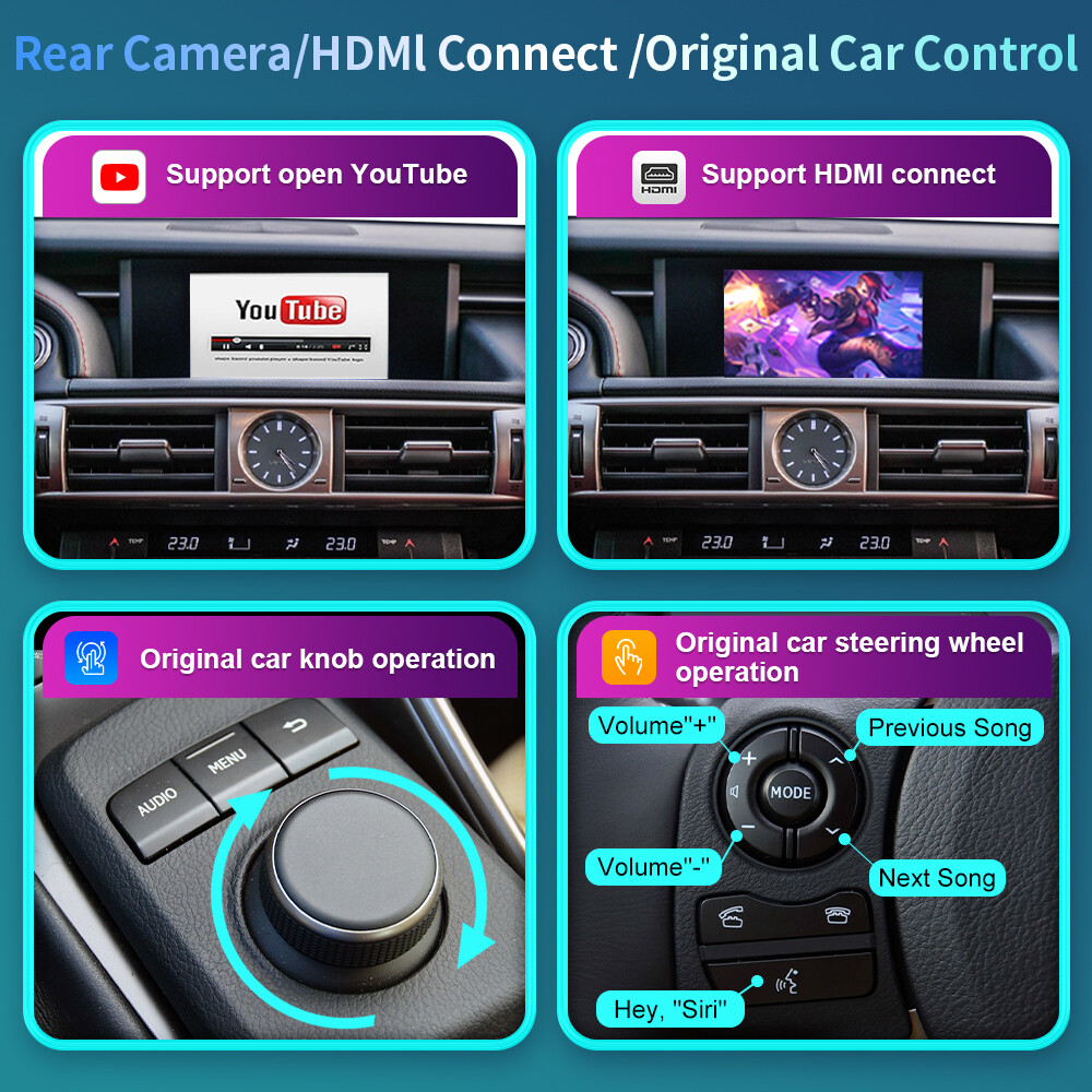 Wireless Carplay Android Auto Module For Lexus IS 2014-2020 Mirror Link AirPlay