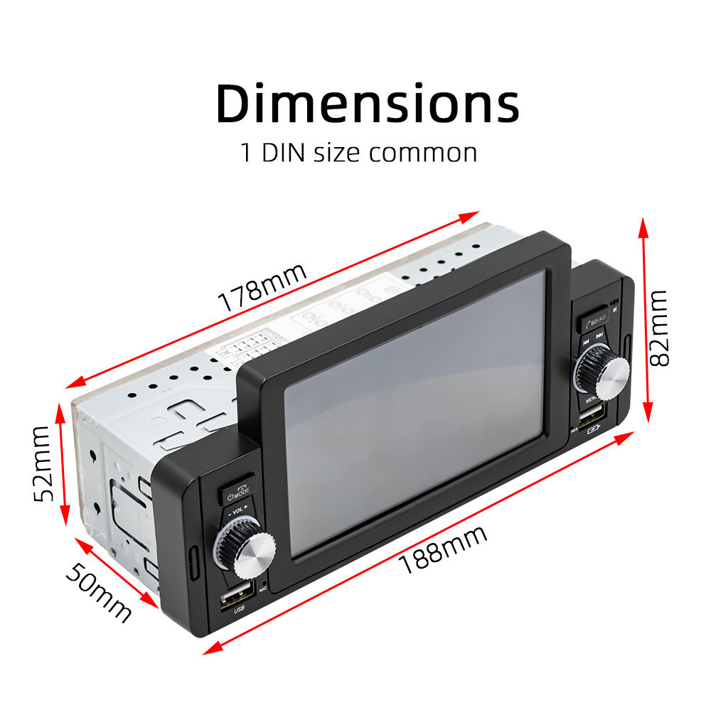 5 in Car Multimedia Player Stereo Radio Bluetooth For Apple Carplay Android Auto