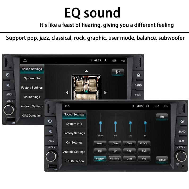 2 Din 7″ Car Radio Android Multimedia Player BT Touch Screen GPS WiFi for Toyota