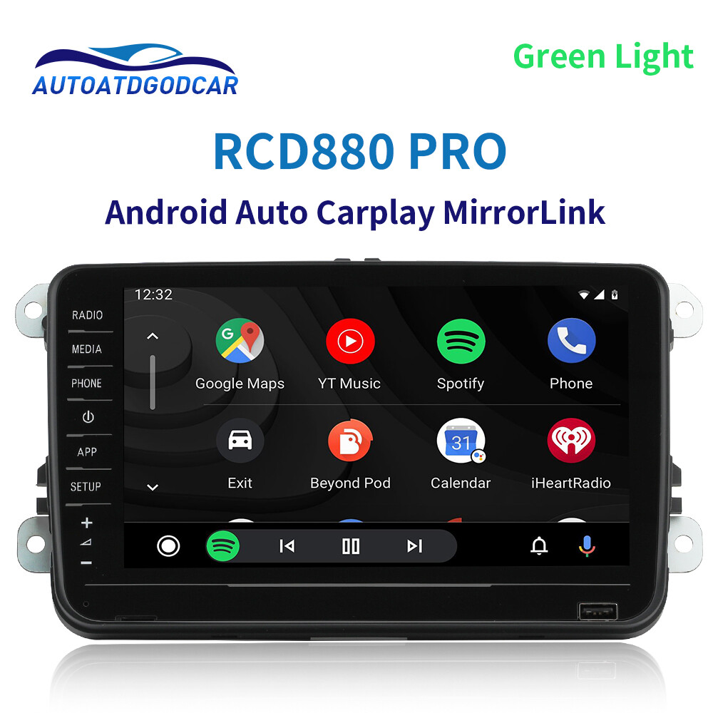 Green light For Skoda 8″ NONAME RCD330 RCD880 PRO Car Radio Carplay Android Auto