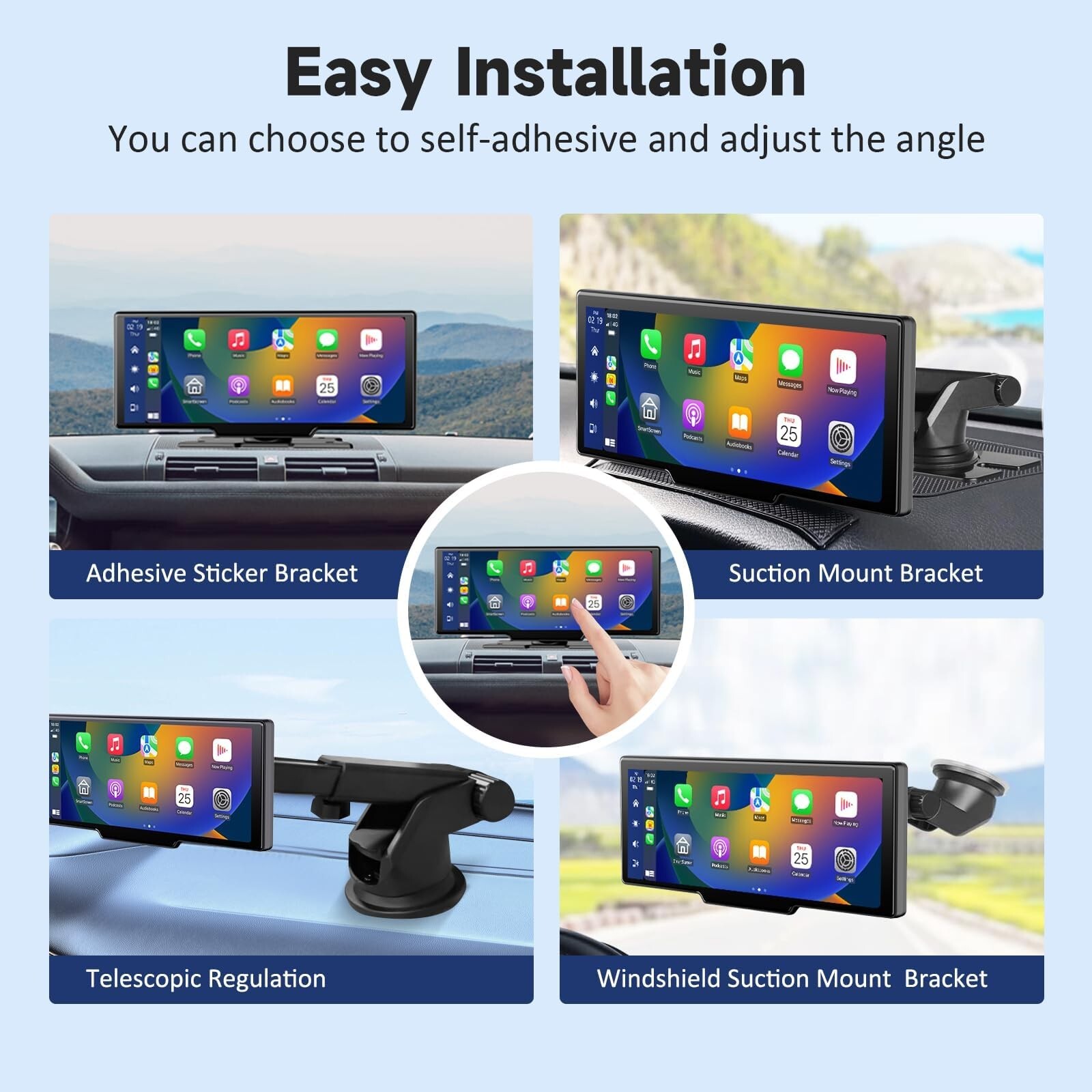 Wireless Portable Carplay Screen for Car – 10.26Inch Carplay & Android Auto C…