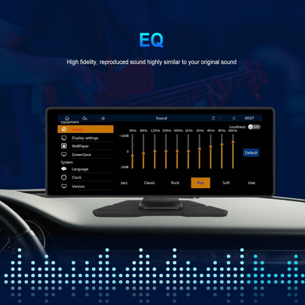 10.26″ Touch Screen Wireless Apple Carplay Portable Car Stereo Android Auto Cam