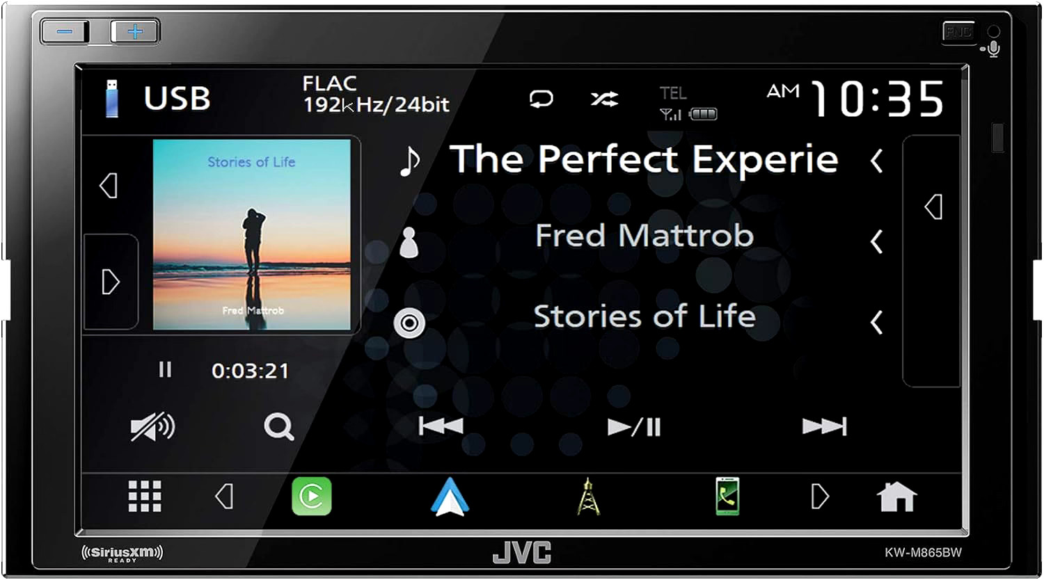 JVC KW-M865BW Built in Wi-Fi for Wireless CarPlay Android Auto, 6.8″ LCD Touchsc