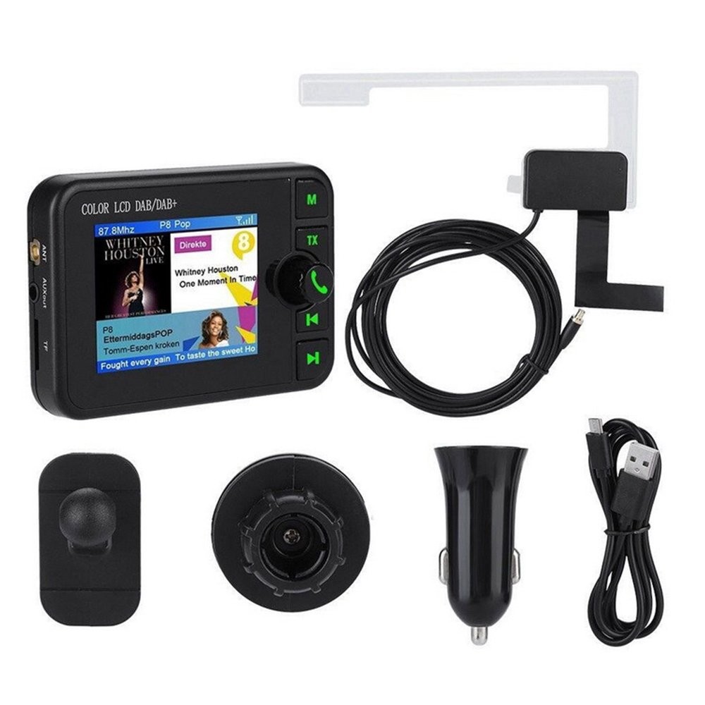 2.4″ Bluetooth Digital Car Auto DAB/DAB+ Radio FM Transmitter USB Adapter