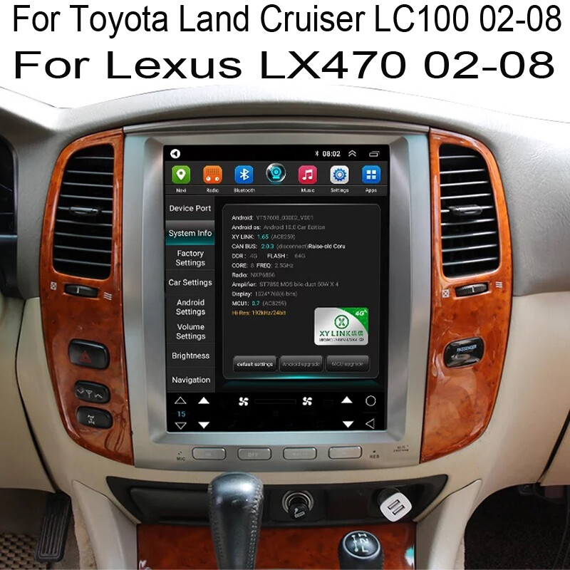 Car Android Gps Navigation Wifi 12.1″ For Toyota Land Cruiser Lc100 Lexus Lx470