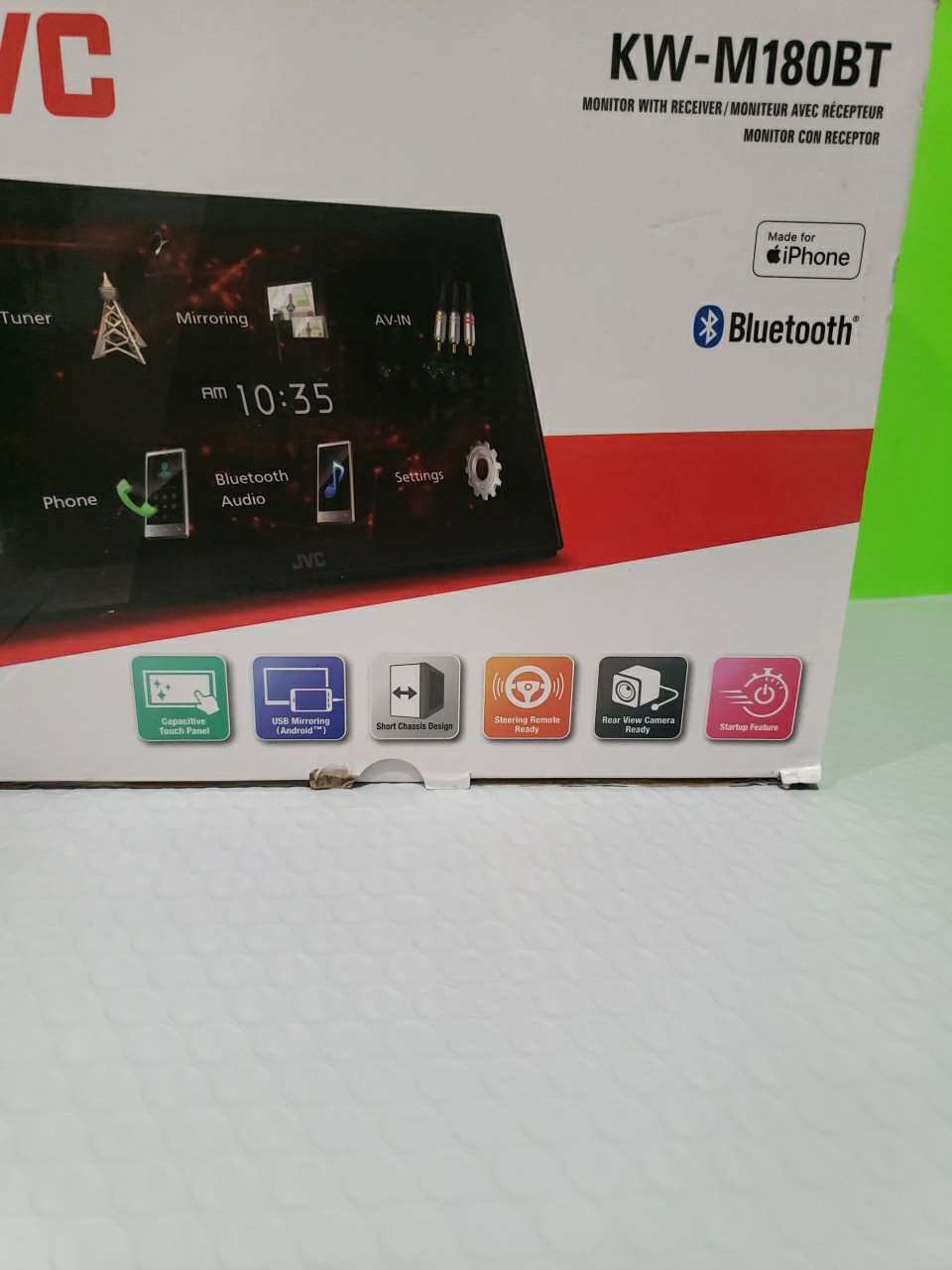NEW JVC KW-M180BT, 2-DIN Digital Media Receiver, w/ Bluetooth Open Box