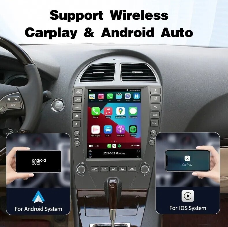 Used 9.7″ Car Radio Wireless CarPlay 2+32GB For Lexus ES240 ES350 2006-2012
