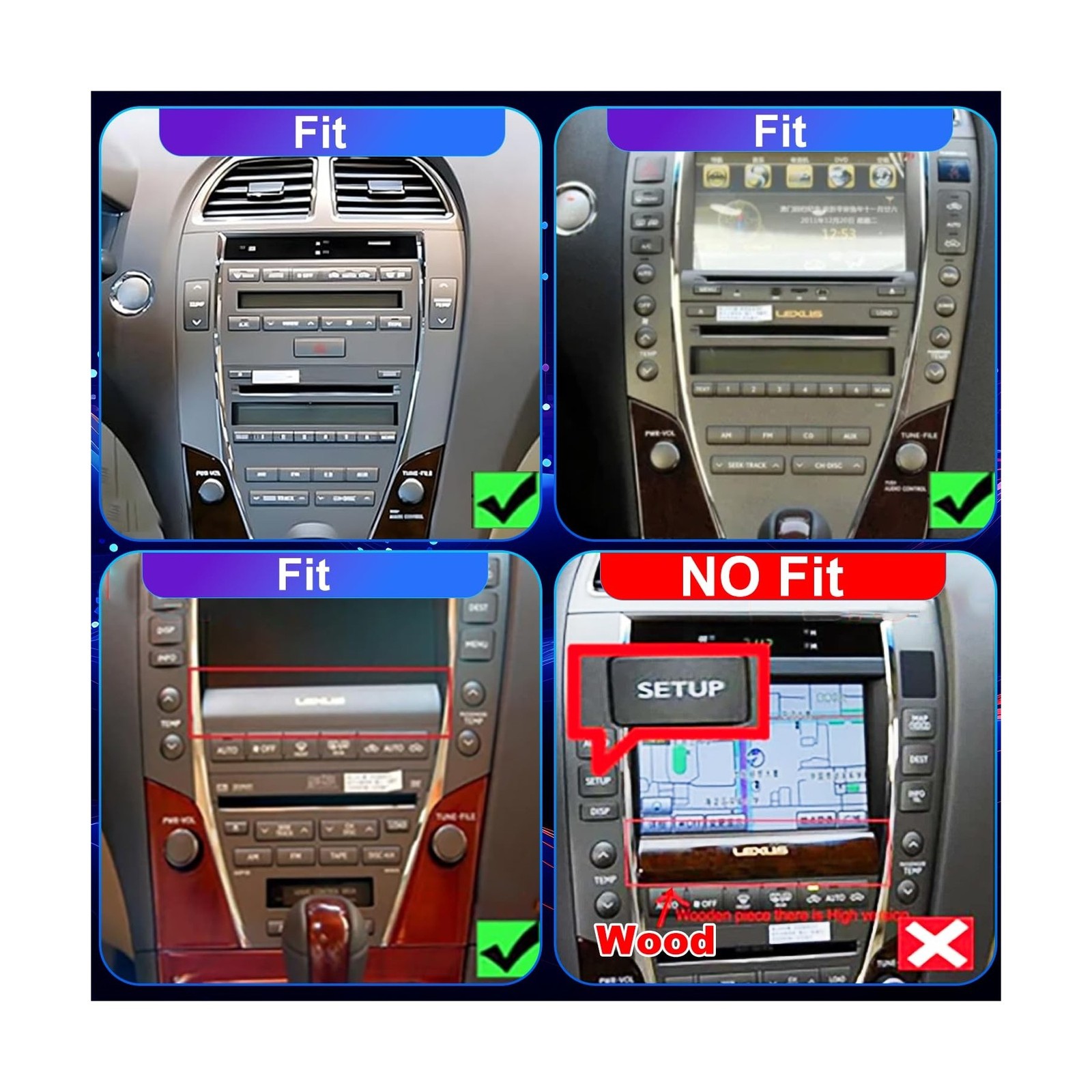 4+64G 5GWifi Upgrade Car Radio for Lexus ES240 ES300 ES330 ES350 2006-2012, 9…