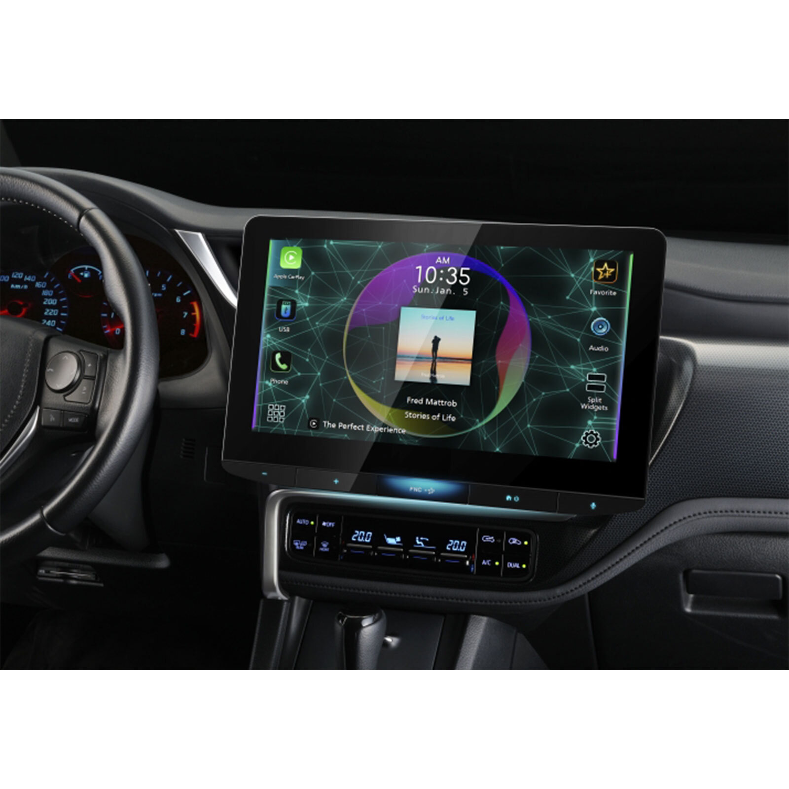 JVC KW-Z1000W HD Radio AM/FM Stereo USB Bluetooth Digital Media 10.1″ Receiver