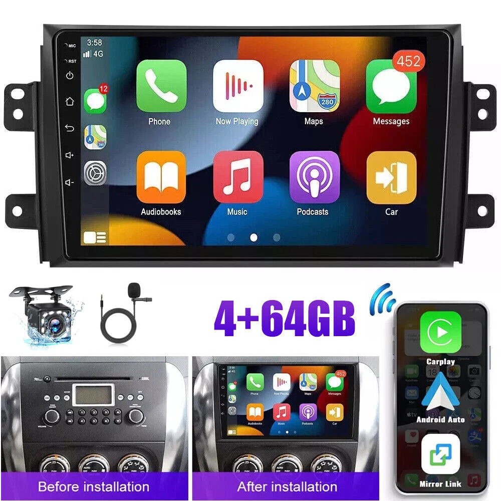 9″ 64GB For SUZUKI SX4 2006-2013 Android Apple CarPlay Radio Stereo GPS Navi NEW