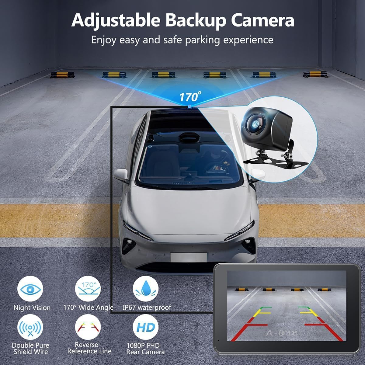 Carplay Screen for Car with Apple Carplay/Android Auto, 7″ Wireless Car Stereo,