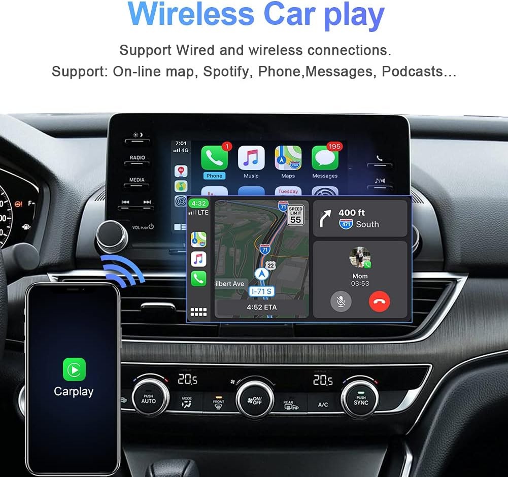 ✅ Wireless CarPlay Receiver SmartBox for 7-inch Non-Touchscreen Honda Accord ✅