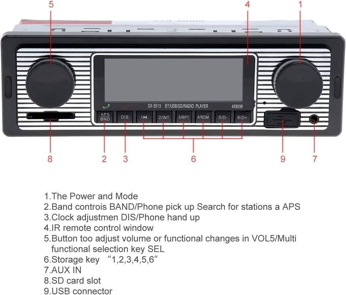 Digital Car MP3 Player 12V Bluetooth USB SD AUX FM Receiver Remote Control 240W