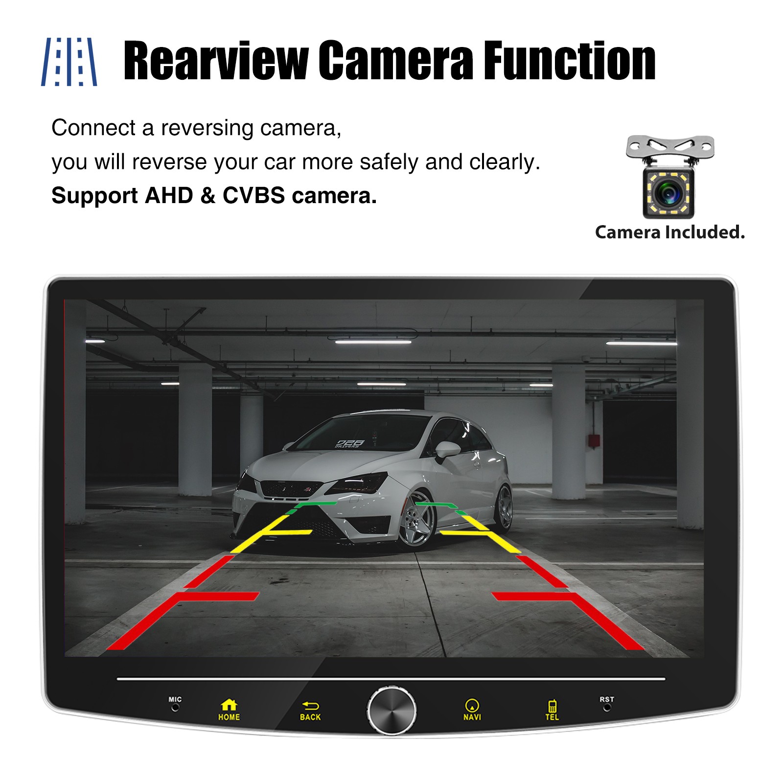 2 DIN 6.2″ Carplay Android Auto Car Stereo CD DVD MP5 Radio Bluetooth USB RDS/FM