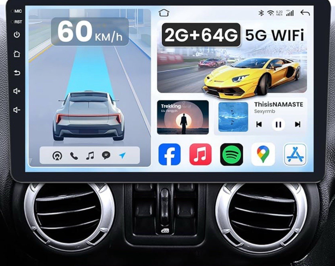 For Jeep Wrangler 3 JK 2007-2017 10.1″ Android 13.0 Car Radio Stereo GPS CARPLAY