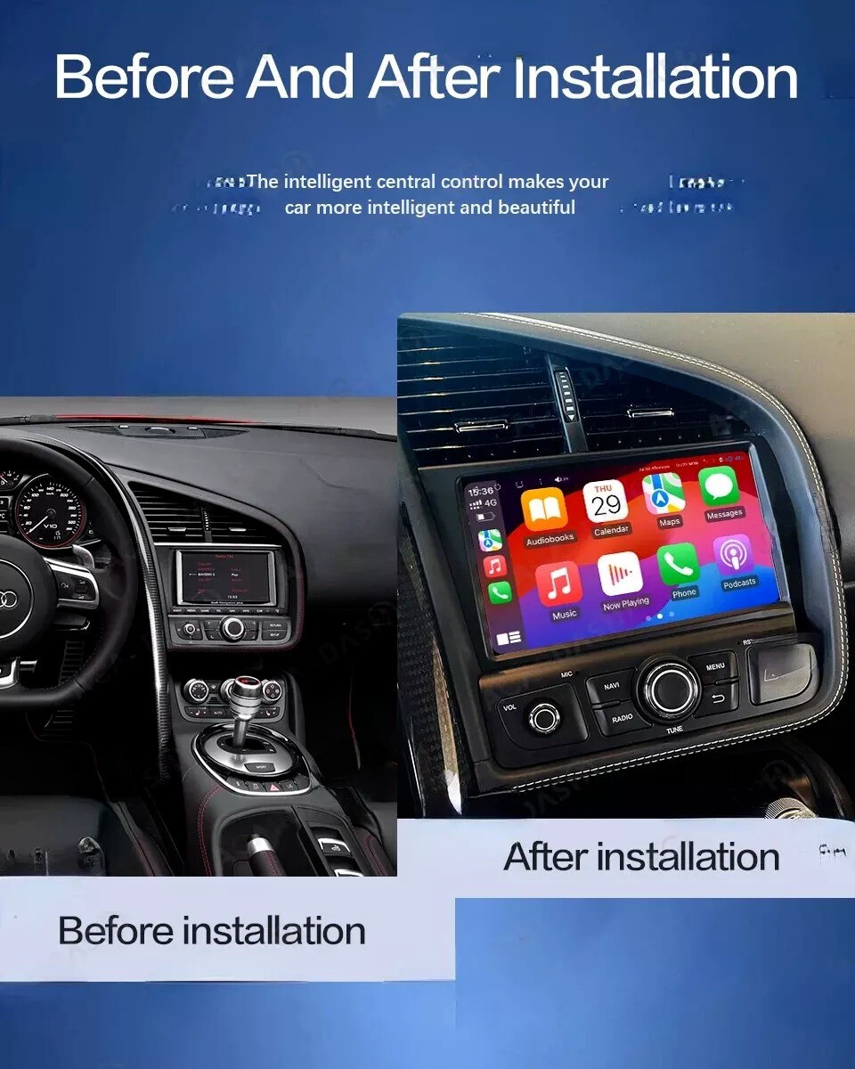 8+128G Android 13 Car Stereo Radio for Audi R8 V8 V10 GPS Navi Carplay HeadUnit