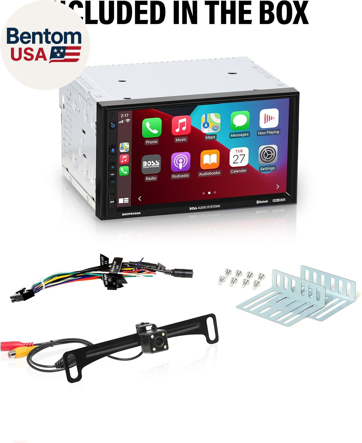 BVCP9700A-C Car Stereo System – Apple Carplay, Android Auto, 7 Inch Double Din,