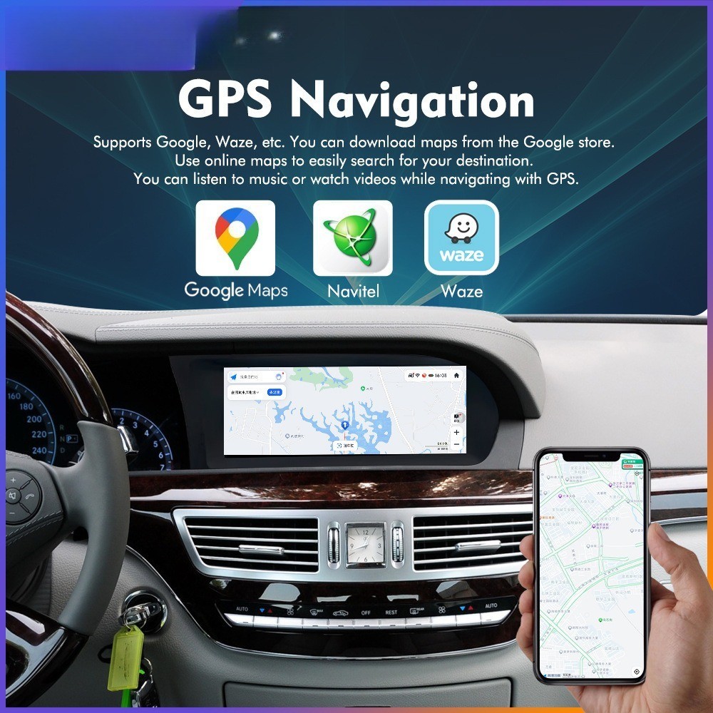 For Mercedes Benz S Class W221 2010-2013 Android 13 Car Radio GPS Carplay Stereo