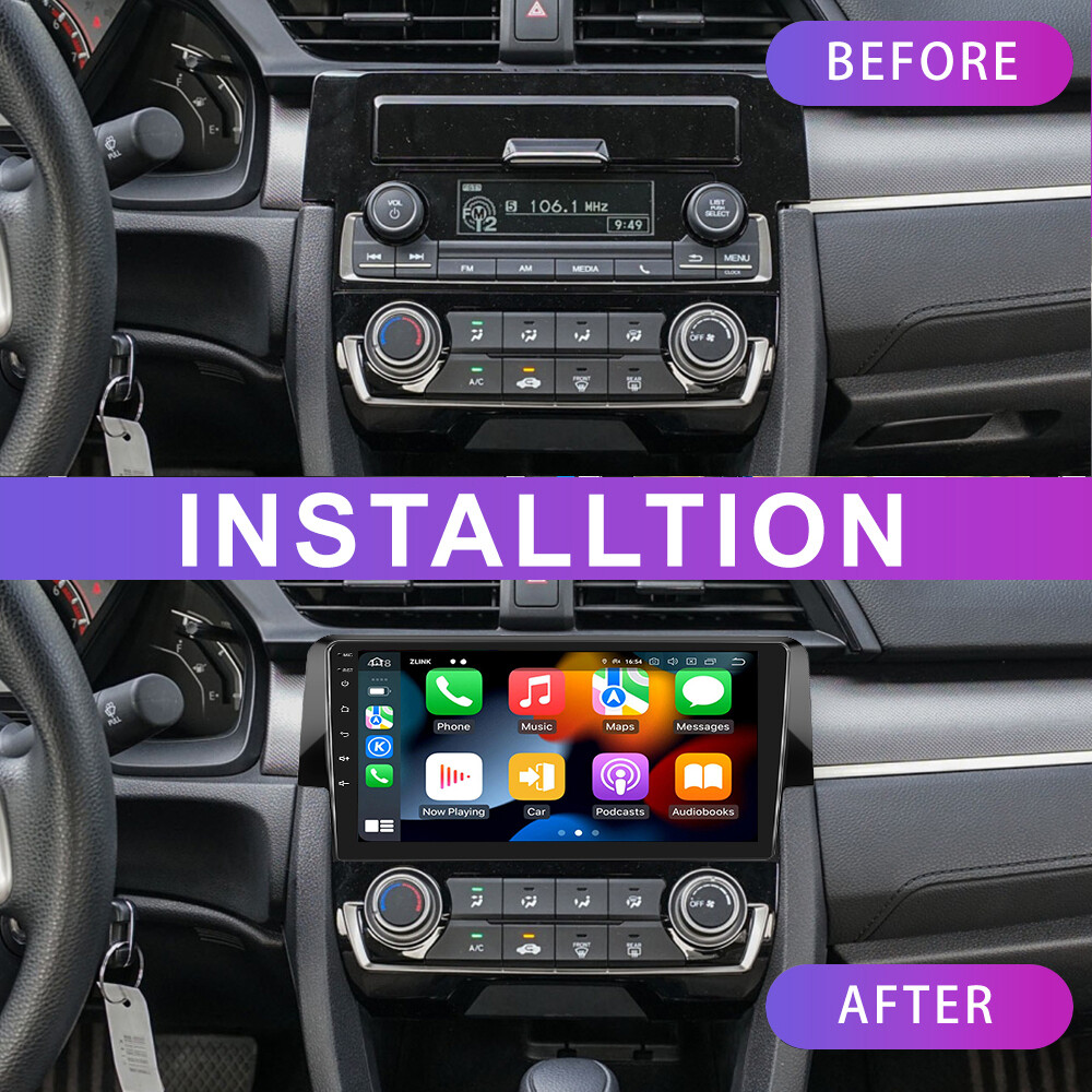 Apple CarPlay Car Radio Stereo For 2016-2020 Honda Civic GPS WiFi BT Android 15