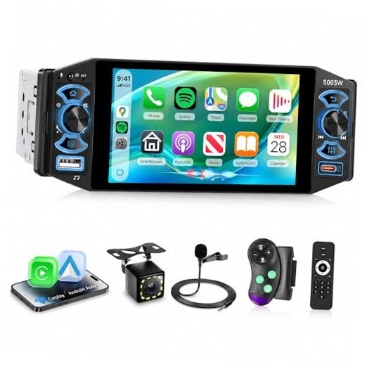 5 Inch Single Din Car Stereo MP5 Multimedia Player with Wireless Carplay