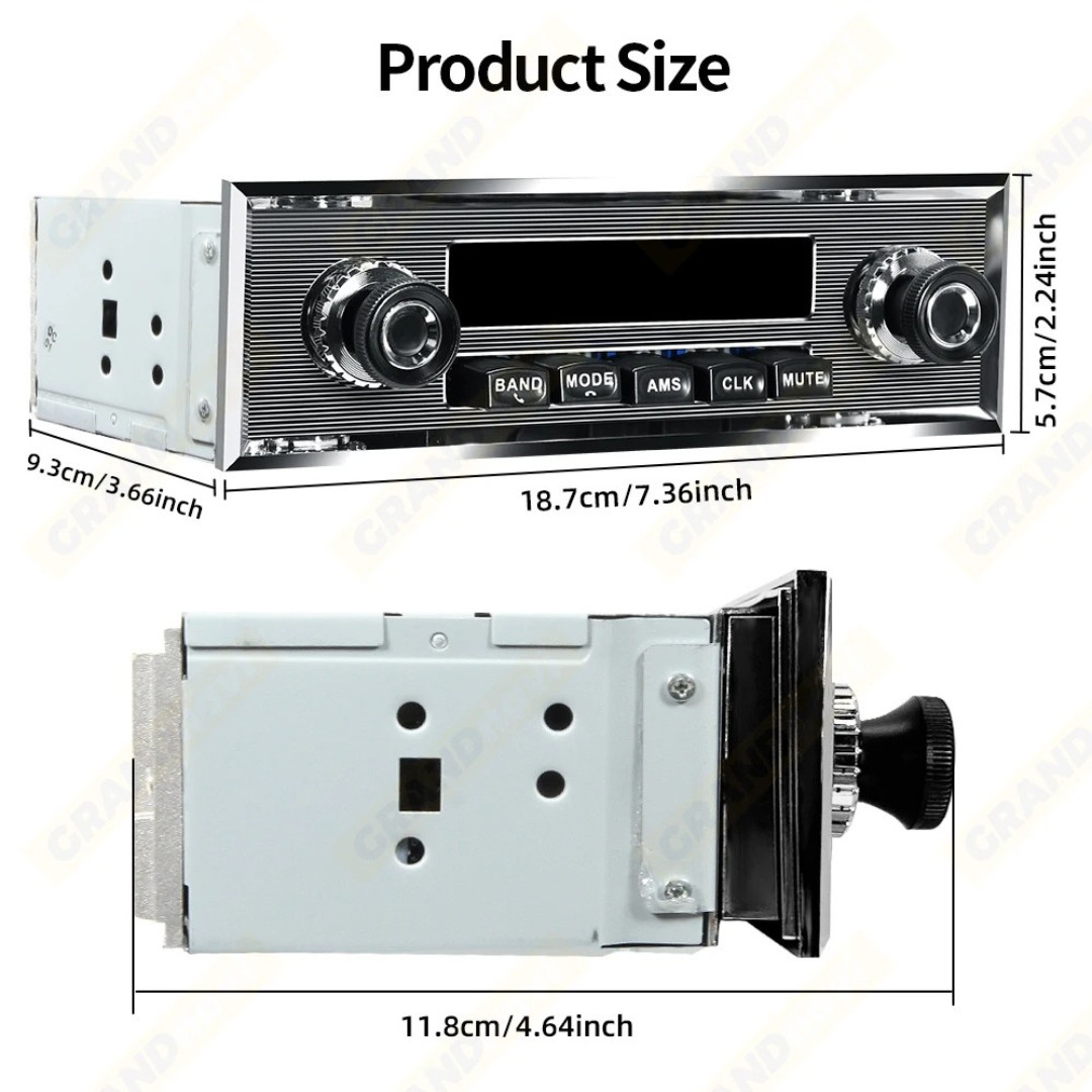 1 Din Car Radio MP3 Player Classic Car Retro Audio Stereo Support FM AUX EQ USB