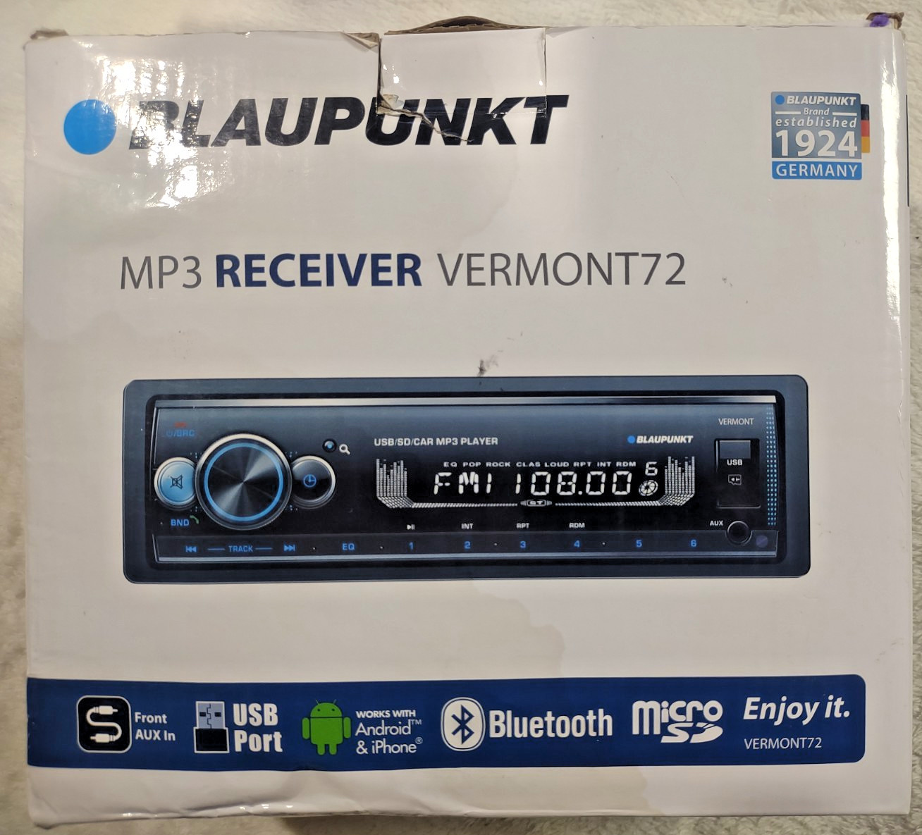 OPEN BOX – Blaupunkt VERMONT72 Mechless Receiver W/ Bluetooth – We Pay Shipping